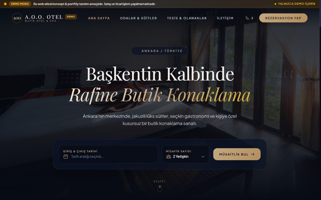 Otel & Konaklama Web Sitesi (Demo)