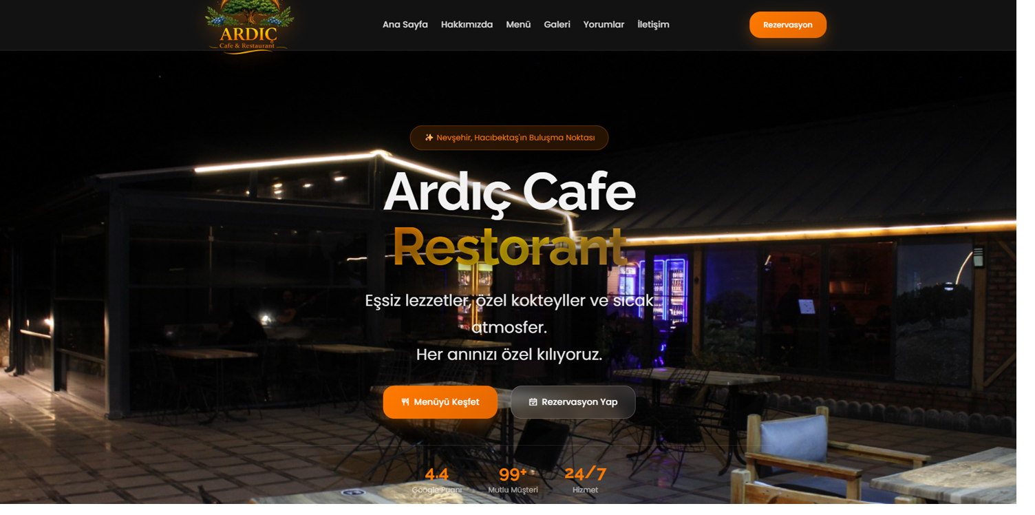 Ardıç Cafe - QR Menü & Restoran Yönetim Sistemi